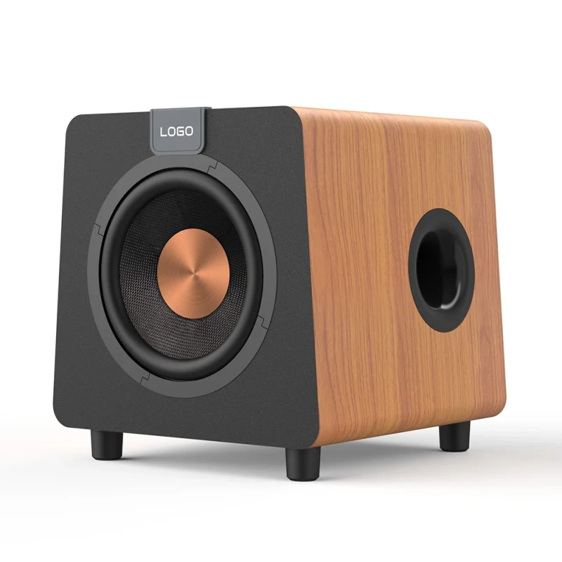 3 inch Subwoofer with Antique-Copper Fiberglass Brushed Dust Cap in a Wood-Veneer Cabinet -1