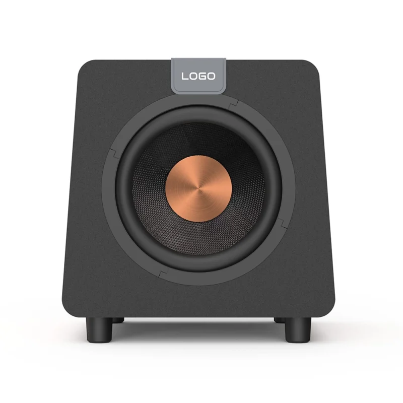 3 inch Subwoofer with Antique-Copper Fiberglass Brushed Dust Cap in a Wood-Veneer Cabinet -2