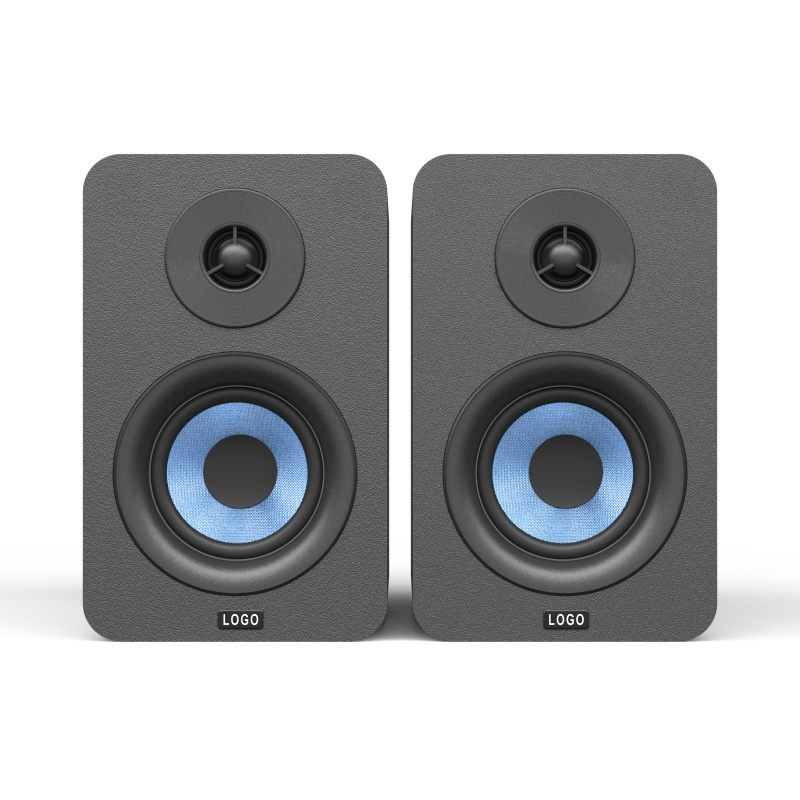 3-inch bookshelf loudspeaker-blue bass driver-black housing-no grille-2