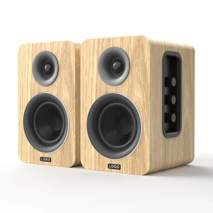 3-inch round tweeter bookshelf speaker with wood-grain enclosure-without grille-1
