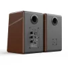 4-inch Bookshelf Speaker with Blue Exposed-Woofer Mounted on Plywood in a Black Enclosure-5