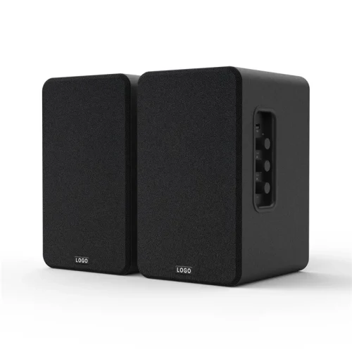 4 英寸书架式扬声器，带蓝色低音扬声器，黑色箱体-1