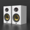 4-inch Bookshelf Speaker with Yellow Exposed-Cone Woofer in White Enclosure-1