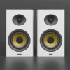4-inch Bookshelf Speaker with Yellow Exposed-Cone Woofer in White Enclosure-3