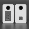 4-inch Bookshelf Speaker with Yellow Exposed Planar Woofer in White Enclosure-4