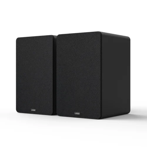 5-inch Bookshelf Speaker with Blue Woofer in a Black Enclosure-1