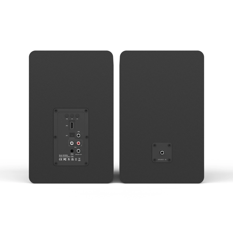 5-inch Bookshelf Speaker with Blue Woofer in a Black Enclosure-7