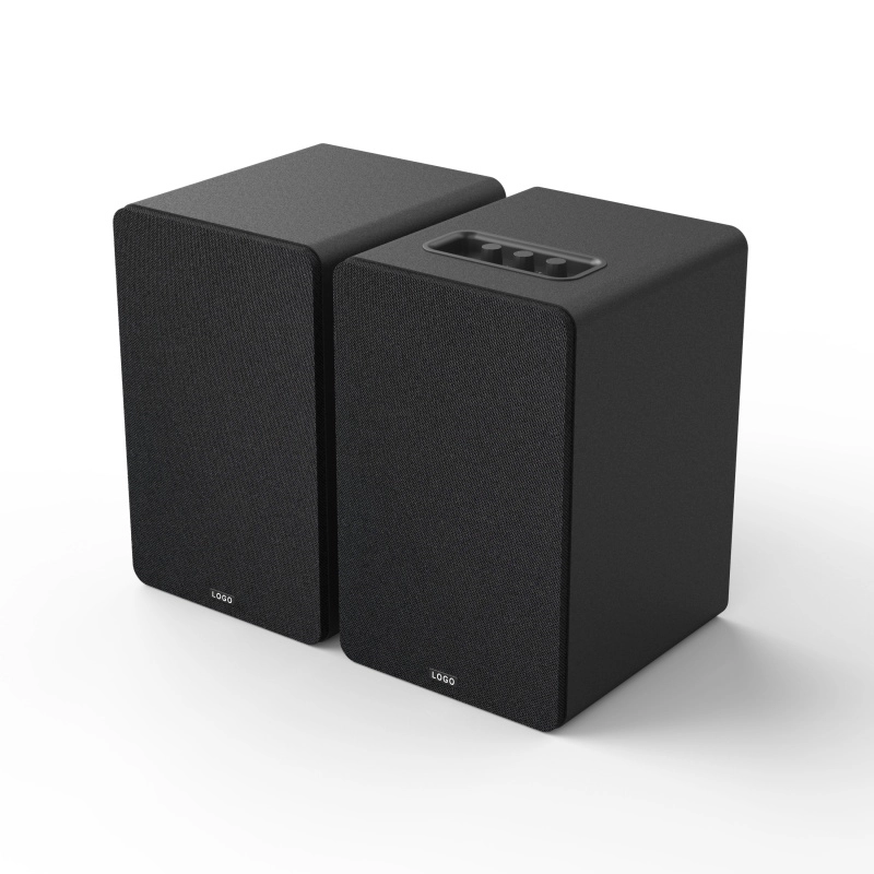 5-inch Bookshelf Speaker with Blue Woofer in a Black Enclosure-9