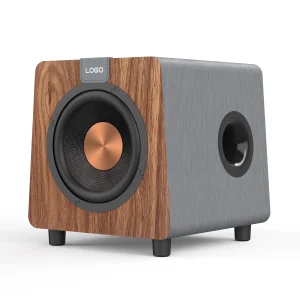 8-inch Subwoofer with Antique-Copper Fiberglass Domed Driver in a Wood-Grain Enclosure-1