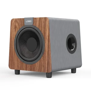 8-inch Subwoofer with Black Fiberglass Dome Driver in a Wood-Grain Enclosure-1